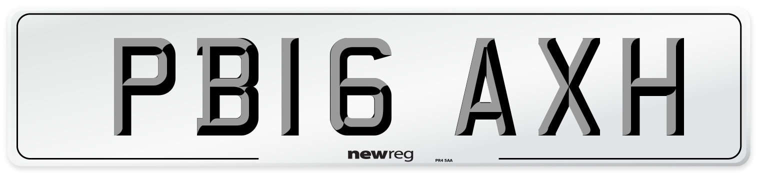 PB16 AXH Number Plate from New Reg